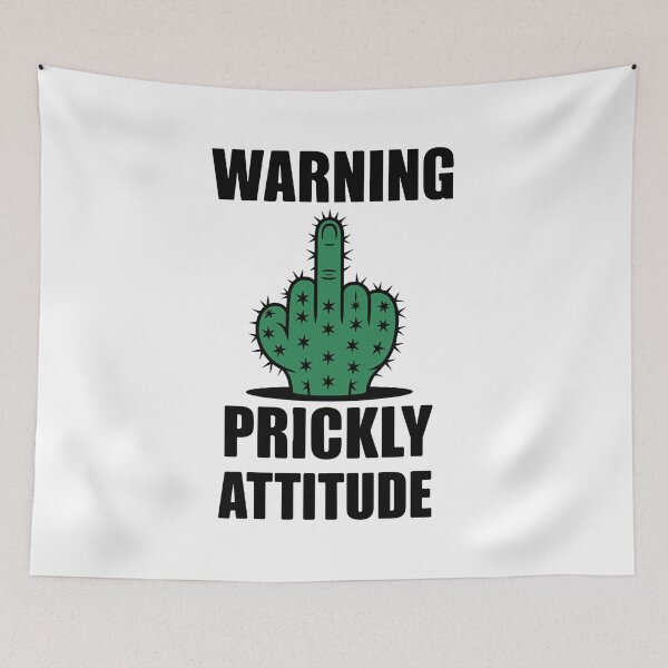 Item preview, Warning Prickly Attitude - — Funny Cactus Middle Finger designed and sold by JPees.