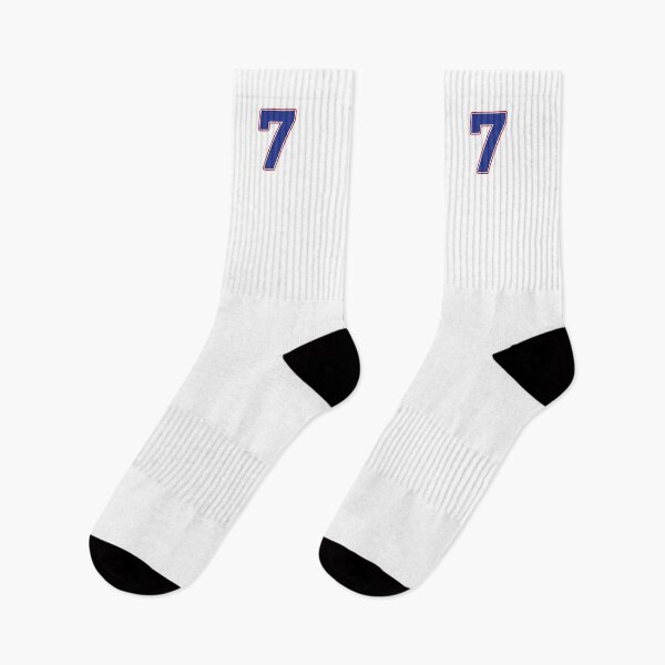 Item preview, Jersey Number 7 / Player Shirt Number Seven (Blue with Red Outline) designed and sold by STUDIO-72.