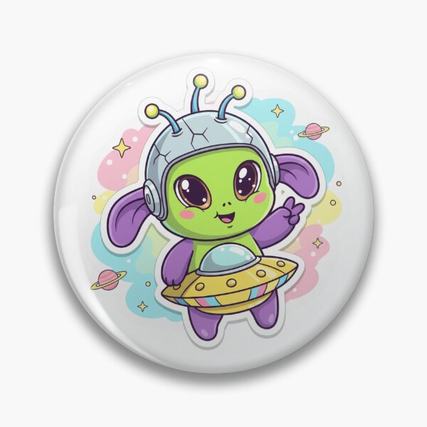 Item preview, Happy Little Alien Buddy - Cute Kawaii Extraterrestrial Character designed and sold by ToonyTeez.