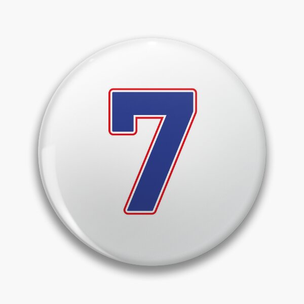 Item preview, Jersey Number 7 / Player Shirt Number Seven (Blue with Red Outline) designed and sold by STUDIO-72.