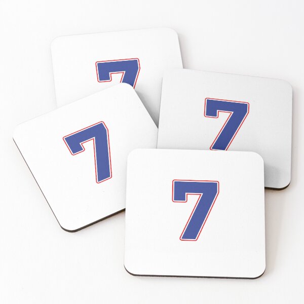 Item preview, Jersey Number 7 / Player Shirt Number Seven (Blue with Red Outline) designed and sold by STUDIO-72.
