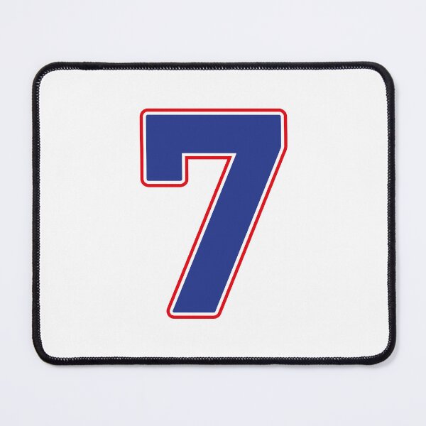 Item preview, Jersey Number 7 / Player Shirt Number Seven (Blue with Red Outline) designed and sold by STUDIO-72.