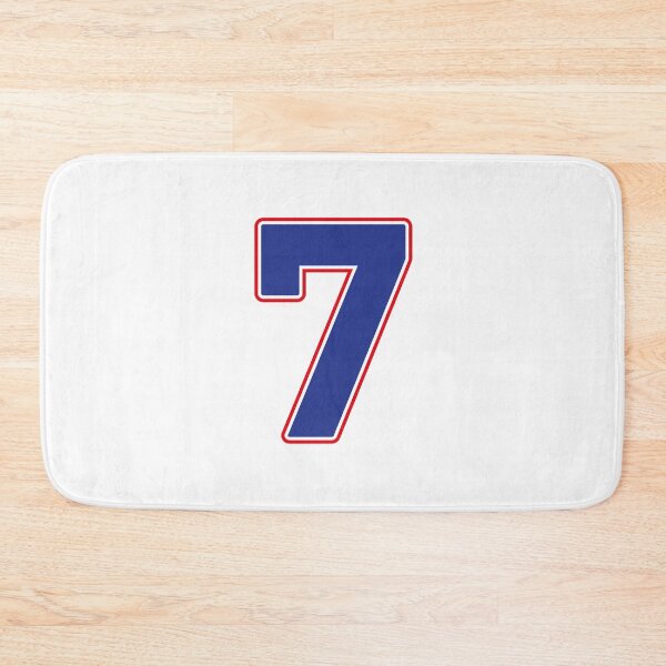 Item preview, Jersey Number 7 / Player Shirt Number Seven (Blue with Red Outline) designed and sold by STUDIO-72.