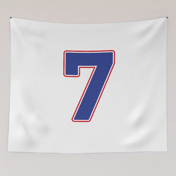 Item preview, Jersey Number 7 / Player Shirt Number Seven (Blue with Red Outline) designed and sold by STUDIO-72.