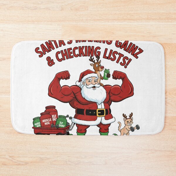 Item preview, Muscular Santa Claus Bodybuilder Gym Humour designed and sold by zoughlal.