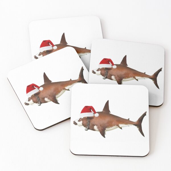 Item preview, Funny Christmas Cow Shark Wearing Santa Hat and Cowbell designed and sold by Aesthetic Crew.