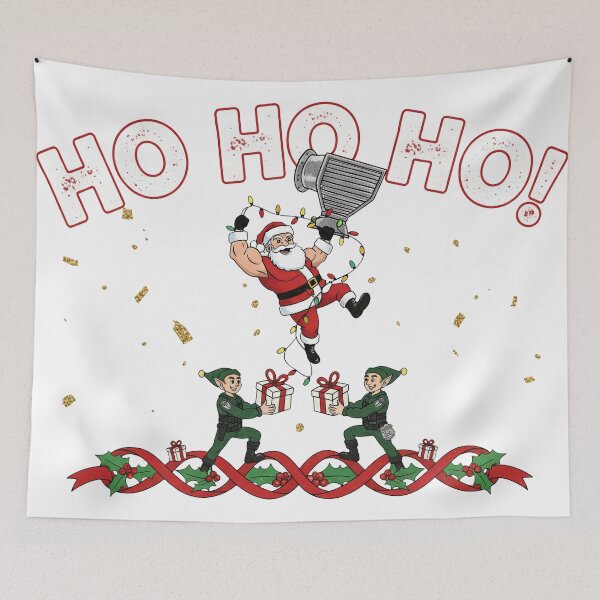 Item preview, Ho Ho Ho Car Enthusiast Muscle Santa Christmas Graphic designed and sold by zoughlal.