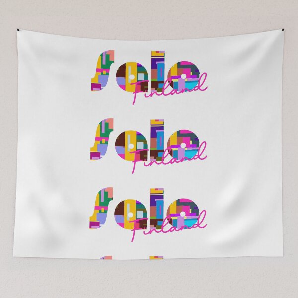Item preview, Salo, Finland, Vibrant Abstract City Typography Art designed and sold by Wanderful-roads.