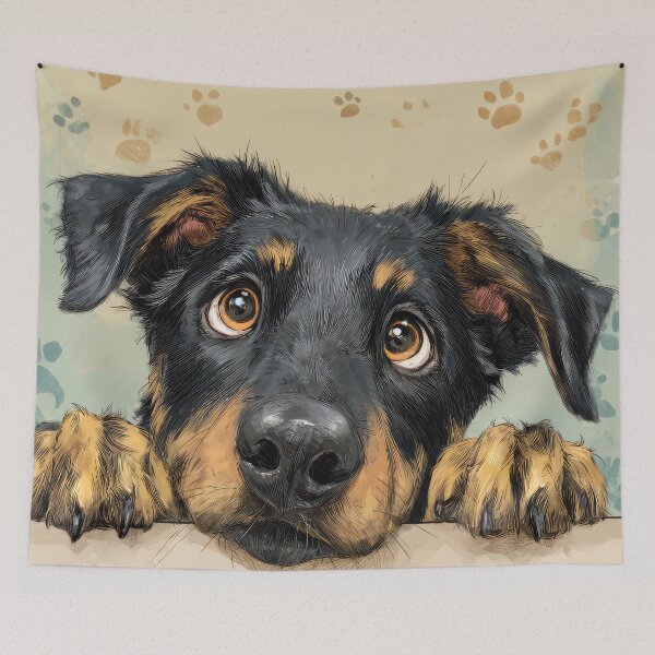 Item preview, Beauceron Peeking over Wall 01 designed and sold by Elisabeth Lucas.