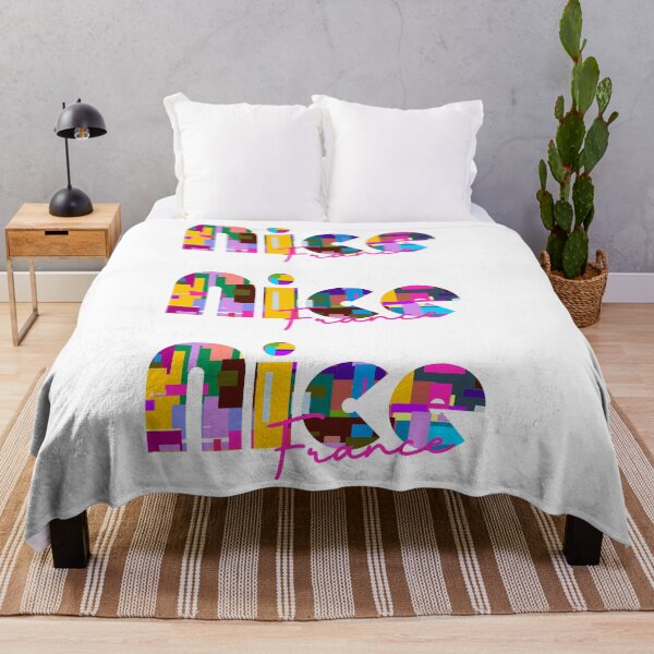 Item preview, Nice, France, Vibrant Abstract City Typography Art designed and sold by Wanderful-roads.