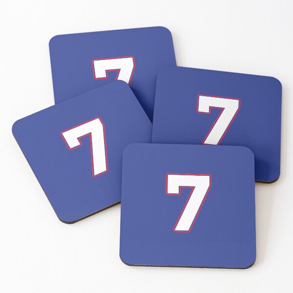 Item preview, Jersey Number 7 / Player Shirt Number Seven (White with Red Outline) designed and sold by STUDIO-72.
