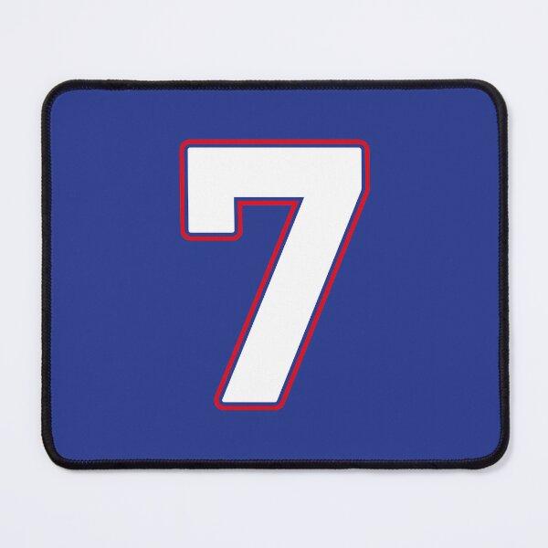 Item preview, Jersey Number 7 / Player Shirt Number Seven (White with Red Outline) designed and sold by STUDIO-72.