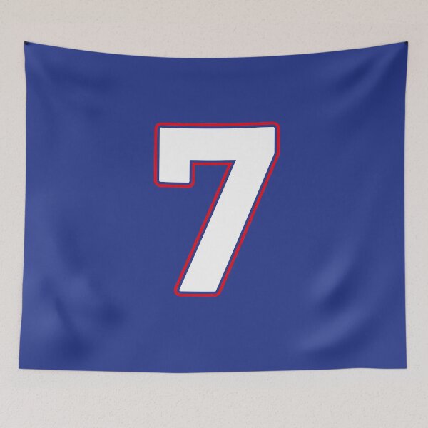 Item preview, Jersey Number 7 / Player Shirt Number Seven (White with Red Outline) designed and sold by STUDIO-72.