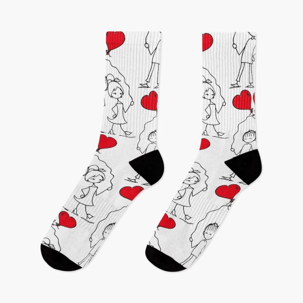 Item preview, Cute Stick Figure Couple With Hearts – Minimalist Love Illustration designed and sold by AmetistLight.