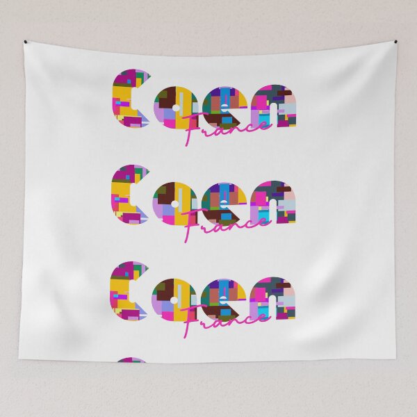 Item preview, Caen, France, Vibrant Abstract City Typography Art designed and sold by Wanderful-roads.