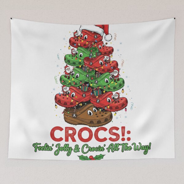 Item preview, Jolly Crocin' All The Way Crocs Clog Christmas Tree designed and sold by zoughlal.