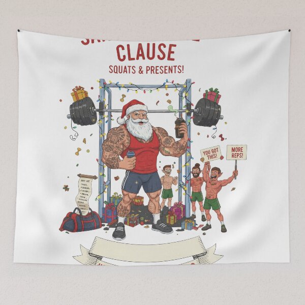 Item preview, Santa's Gainz Clause Fitness Christmas Gym Humor designed and sold by zoughlal.