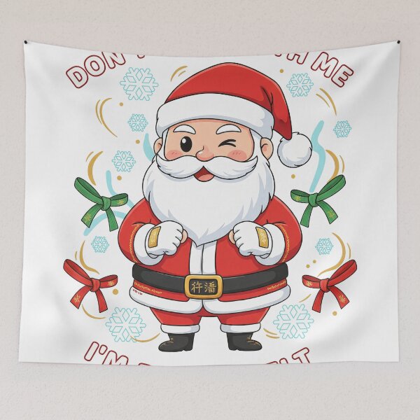 Item preview, Black Belt Santa Funny Martial Arts Christmas Cartoon designed and sold by zoughlal.