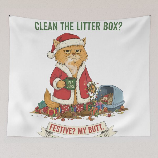 Item preview, Clean The Litter Box Grumpy Cat Demanding Meowy Christmas designed and sold by zoughlal.
