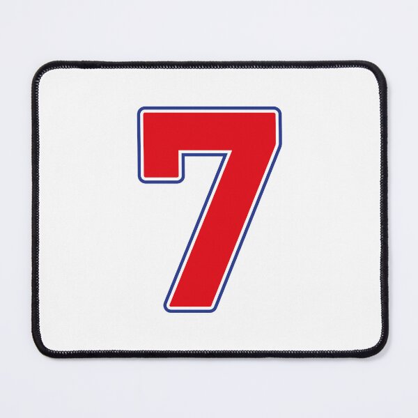 Item preview, Jersey Number 7 / Player Shirt Number Seven (Red with Blue Outline) designed and sold by STUDIO-72.