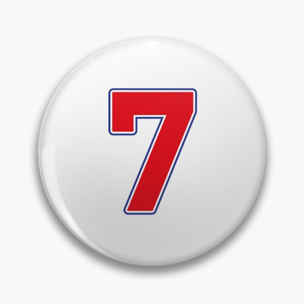 Item preview, Jersey Number 7 / Player Shirt Number Seven (Red with Blue Outline) designed and sold by STUDIO-72.