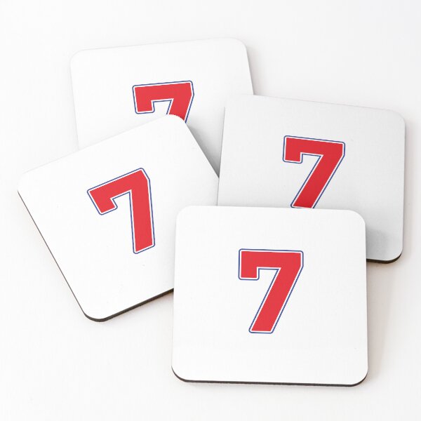 Item preview, Jersey Number 7 / Player Shirt Number Seven (Red with Blue Outline) designed and sold by STUDIO-72.