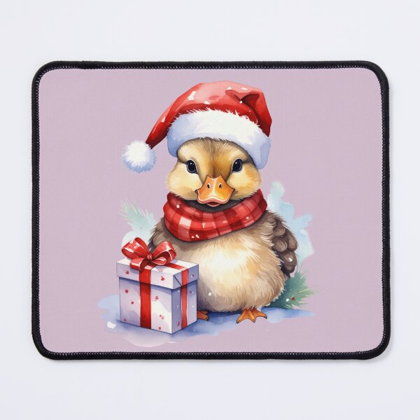 Item preview, Sitting duck with Christmas present in watercolor style designed and sold by LiskoDesign.