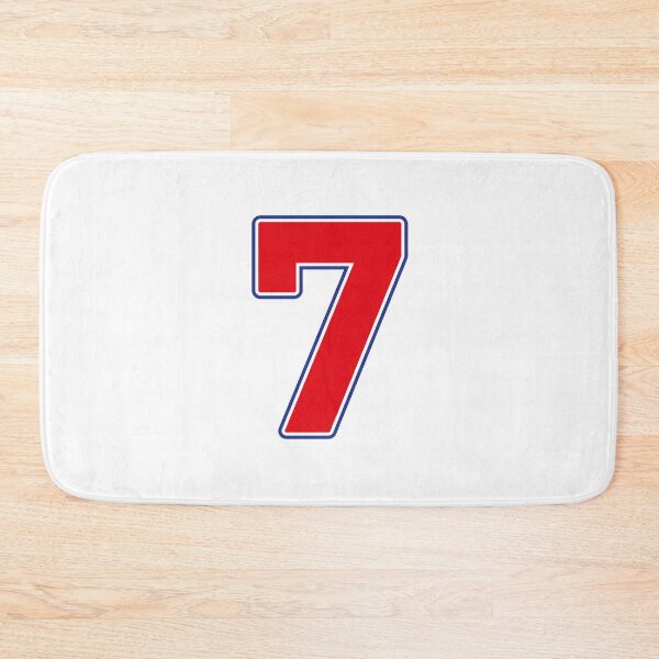Item preview, Jersey Number 7 / Player Shirt Number Seven (Red with Blue Outline) designed and sold by STUDIO-72.