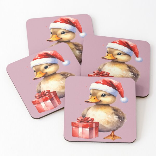 Item preview, Duck with Christmas present in watercolor style designed and sold by LiskoDesign.