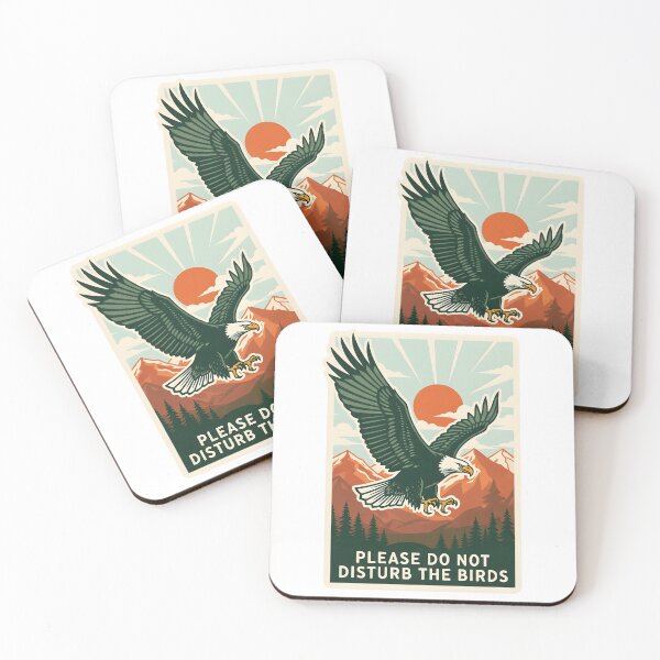 Item preview,  Retro National Park Eagle – Do Not Disturb the Birds Sticker designed and sold by NatureNookTees.