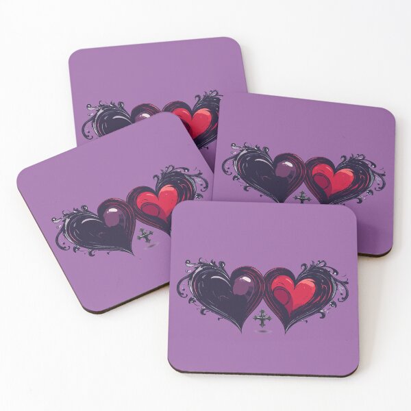 Item preview, Goth Paired Hearts with Plus Symbol between them. designed and sold by Art-Horizon.