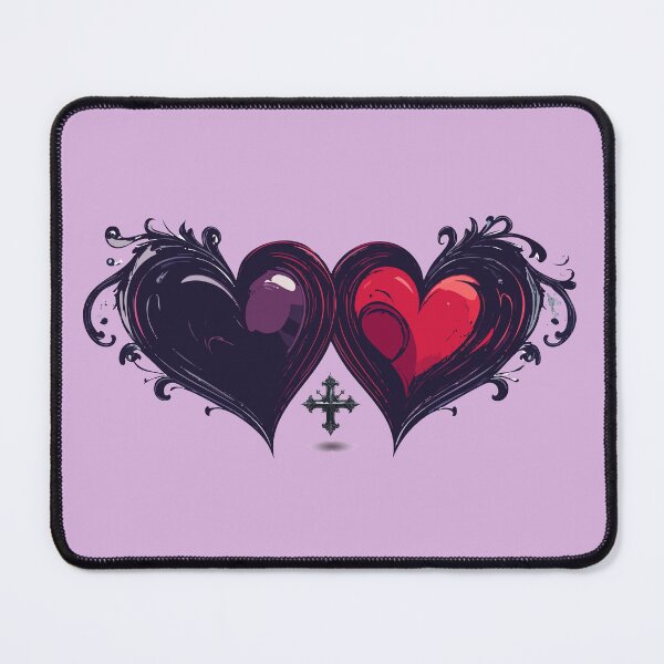 Item preview, Goth Paired Hearts with Plus Symbol between them. designed and sold by Art-Horizon.