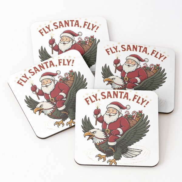 Item preview, Fly Santa Fly Riding Bald Eagle Action Christmas Graphic designed and sold by zoughlal.