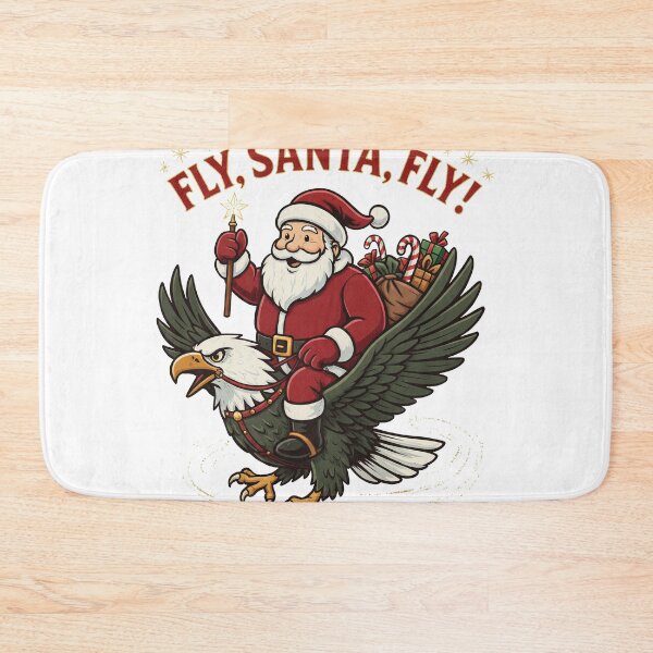 Item preview, Fly Santa Fly Riding Bald Eagle Action Christmas Graphic designed and sold by zoughlal.