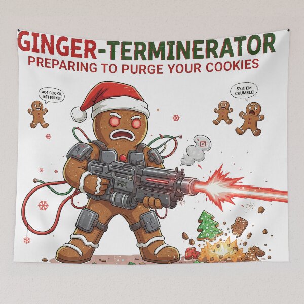 Item preview, Ginger Terminator Purging Cookies Sci Fi Christmas Design designed and sold by zoughlal.