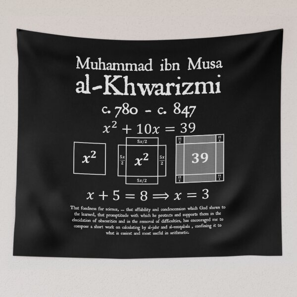 Item preview, Nerdy Vintage Al-Khwarizmi Quadratic Completing Square Math Science Teacher White Text designed and sold by MathWare MathClips.