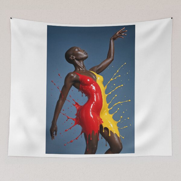 Item preview, African woman liquid dress latex fast food theme designed and sold by CathryneDelamort.