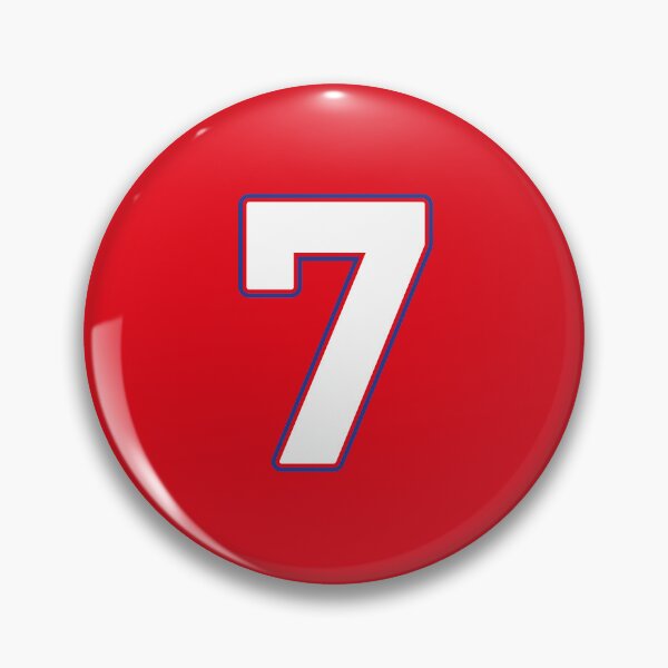 Item preview, Jersey Number 7 / Player Shirt Number Seven (White with Blue Outline) designed and sold by STUDIO-72.