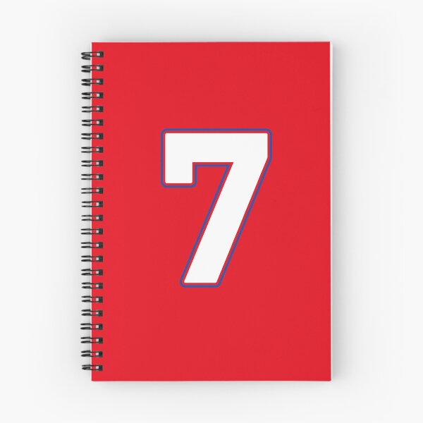 Item preview, Jersey Number 7 / Player Shirt Number Seven (White with Blue Outline) designed and sold by STUDIO-72.
