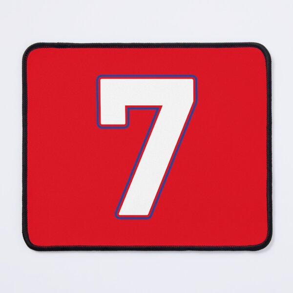 Item preview, Jersey Number 7 / Player Shirt Number Seven (White with Blue Outline) designed and sold by STUDIO-72.