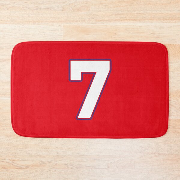Item preview, Jersey Number 7 / Player Shirt Number Seven (White with Blue Outline) designed and sold by STUDIO-72.