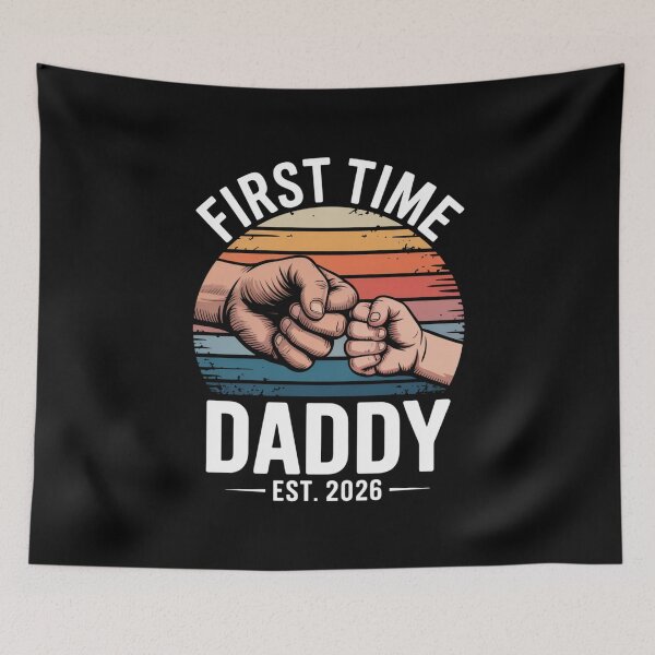Item preview, First Time Daddy Est 2026 Retro New Dad Pregnancy Announcement Reveal designed and sold by Gogetgiggles.