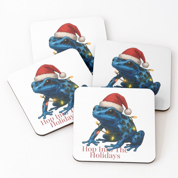 Item preview, Hop Into the Holidays – Blue Poison Dart Frog Christmas designed and sold by SVALANART.