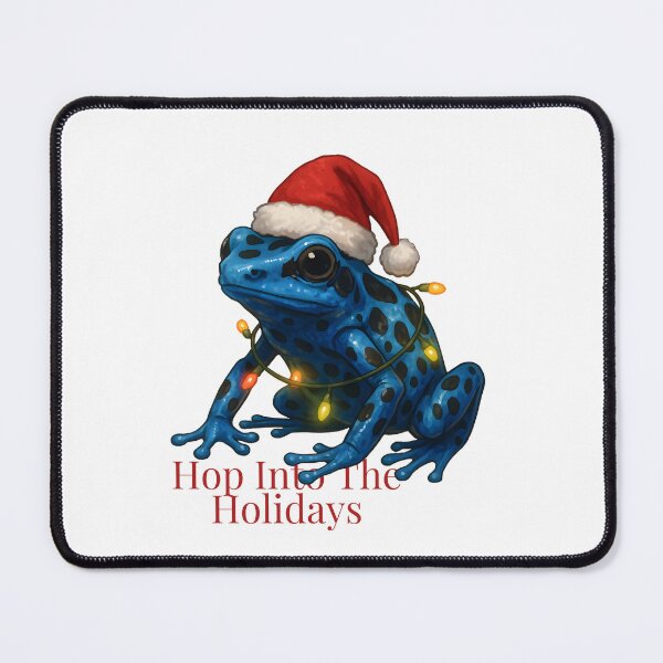 Item preview, Hop Into the Holidays – Blue Poison Dart Frog Christmas designed and sold by SVALANART.