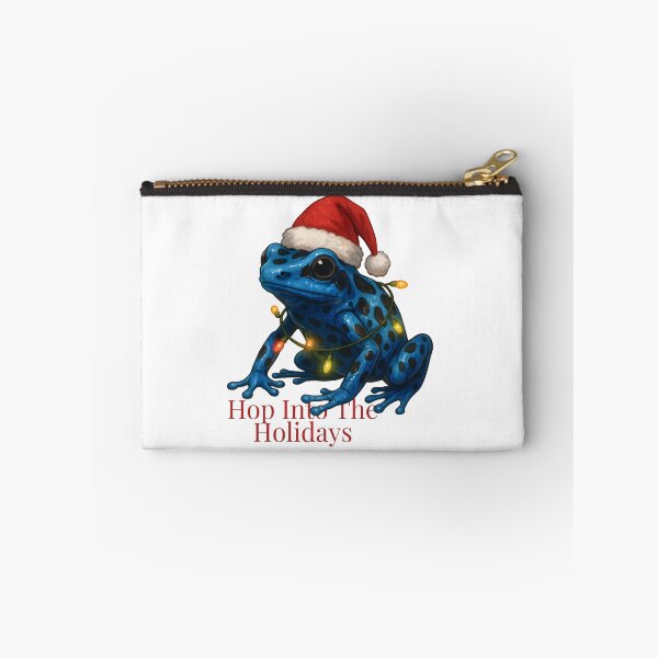 Item preview, Hop Into the Holidays – Blue Poison Dart Frog Christmas designed and sold by SVALANART.
