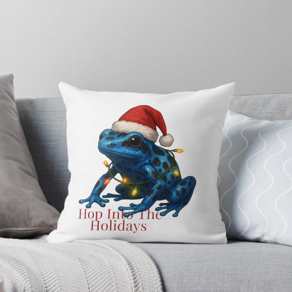 Item preview, Hop Into the Holidays – Blue Poison Dart Frog Christmas designed and sold by SVALANART.