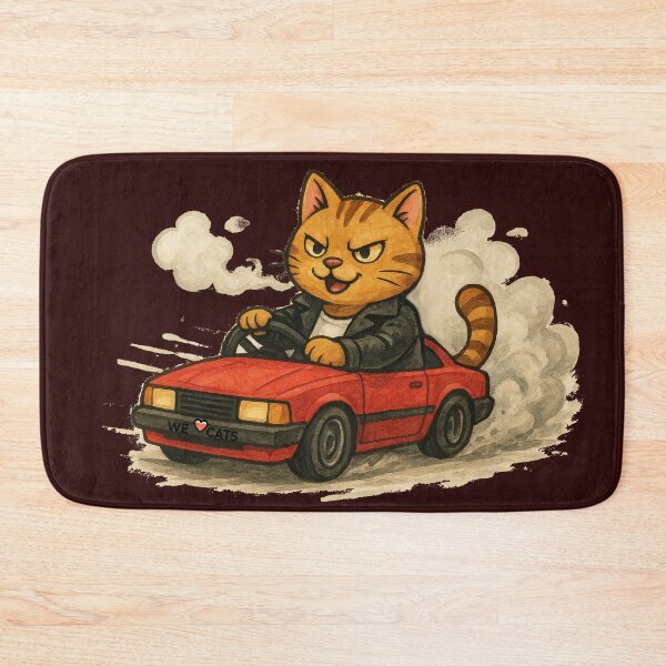Item preview, Drift Master Cat – Cool Watercolor Drifting Kitty designed and sold by WeLoveCatss.