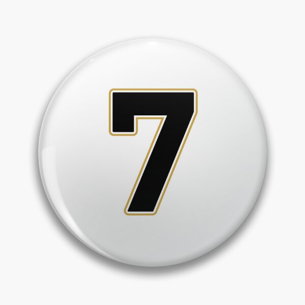 Item preview, Jersey Number 7 / Player Shirt Number Seven (Black with Gold Outline) designed and sold by STUDIO-72.