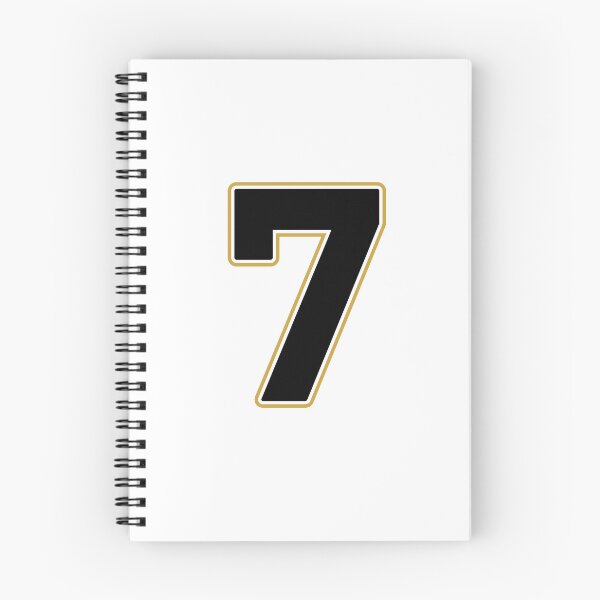 Item preview, Jersey Number 7 / Player Shirt Number Seven (Black with Gold Outline) designed and sold by STUDIO-72.