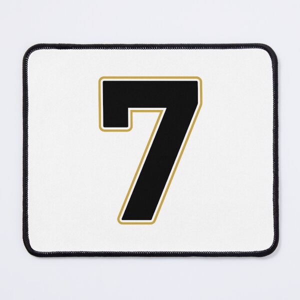 Item preview, Jersey Number 7 / Player Shirt Number Seven (Black with Gold Outline) designed and sold by STUDIO-72.